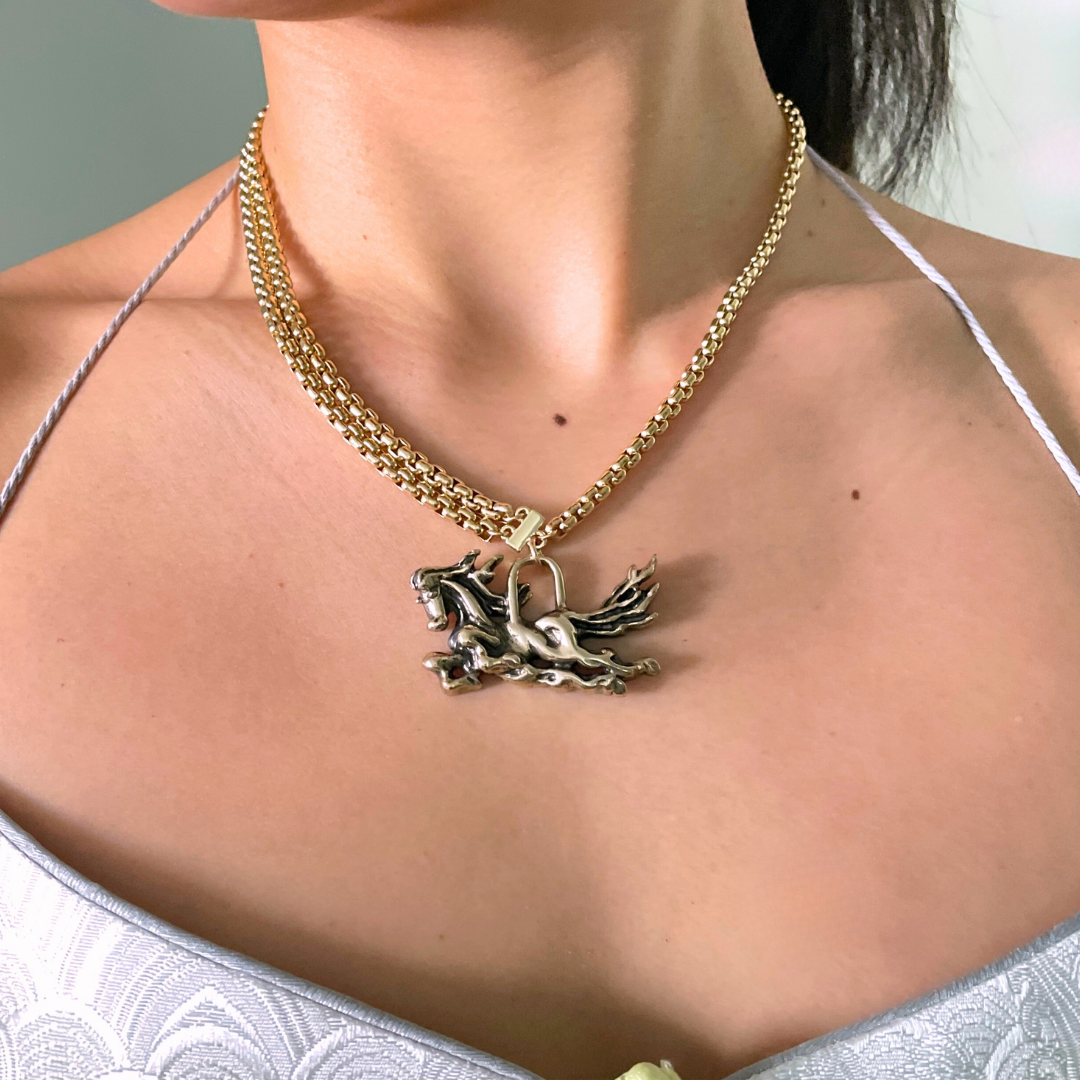 Horse Brushstroke Necklace