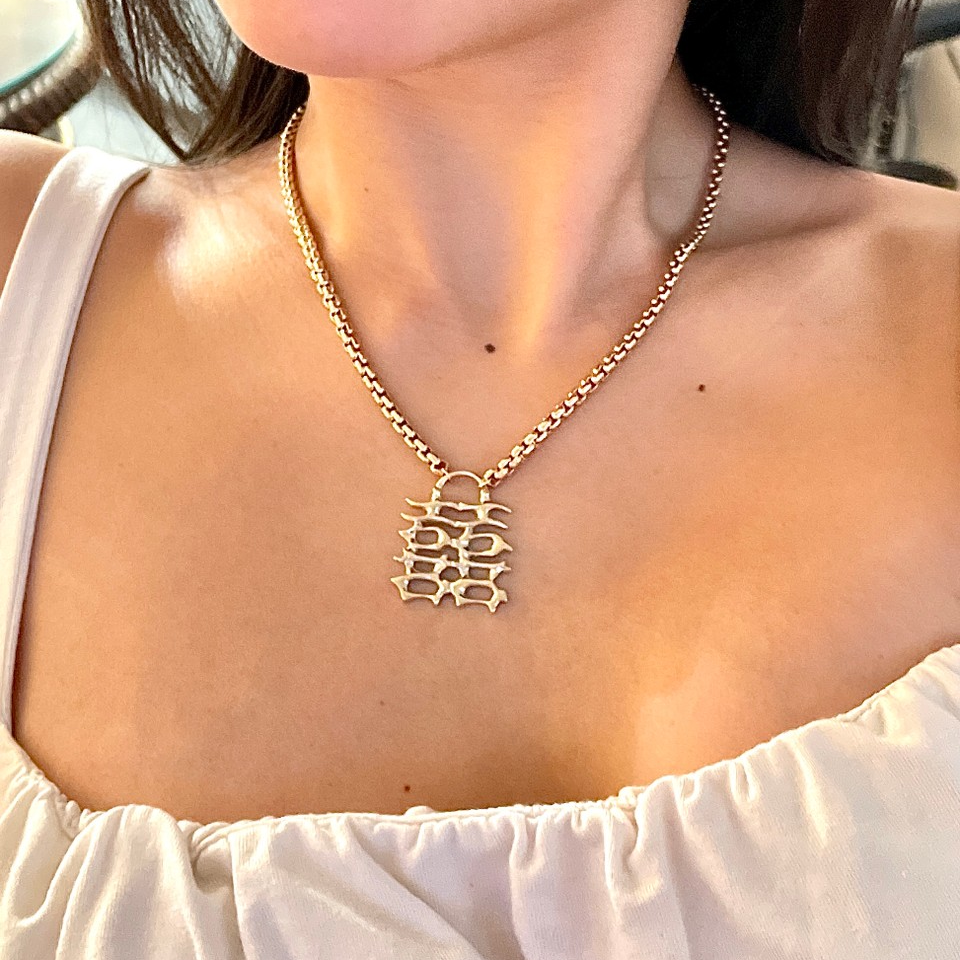 Double chain sales pendant necklace